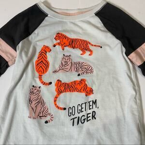 Cat & Jack Long Sleeve Shirt Girls Size 6 Go Get Em Tiger Tee Sz 6